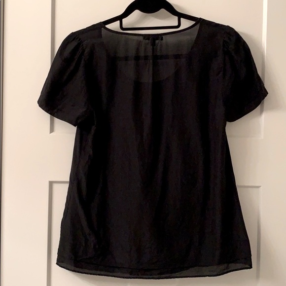 GAP Sheer Black Cap Sleeve Top - Picture 4 of 5